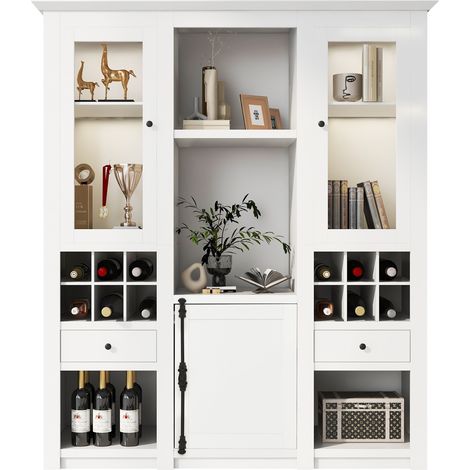 Vitrine LED 143 cm blanc 3 niveaux 2967707172AAA (1/5)