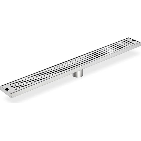Caniveau de Douche 60 cm en Acier Inoxydable avec Filtre à Cheveux, Drain de Sol de Douche Linéaire, Siphon de Sol Rectangulaire, Carrelable (1/5)