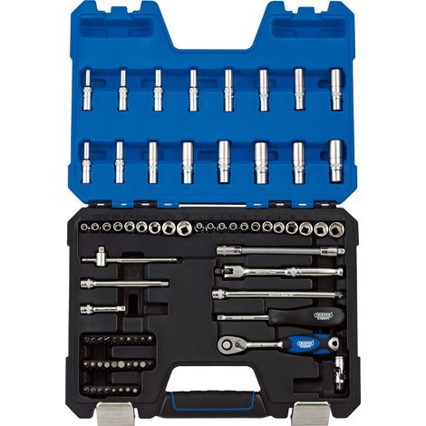 Draper 1/4 Inch Square Drive 75-Piece Combined Socket Set (Metric and AF) – Model 16448 (1/5)