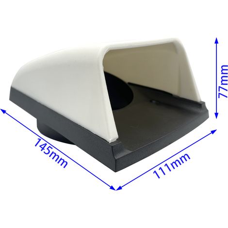 Accessories for boats, yachts and motorhomes: Ventilation grille, ventilation window and ventilation opening made of white plastic, 145 x 111 x 77 mm--DTEKGAZ
