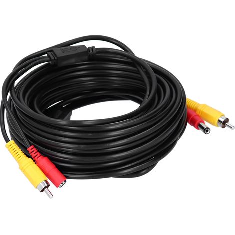 Câble CCTV portable 2 en 1, cordon d'alimentation vidéo, connecteur RCA+DC pour caméra de surveillance et lecteur DVD (10 m / 32,8 pi) (1/5)