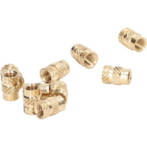 Lot de 100 inserts laiton filetés M5x10x7 résistants à l'usure et à la corrosion sans bavure pour impression 3D meuble (1/5)