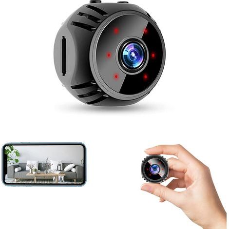 Caméra de sécurité sans fil HD, petite caméra portable WiFi, détection de mouvement (1/5)