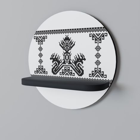 MYTHIC STITCH Rundes Regal Schwarz (1/5)