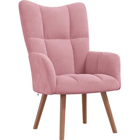 Poltroncina lounge design moderno divano poltrona in velluto rosa DEC026753