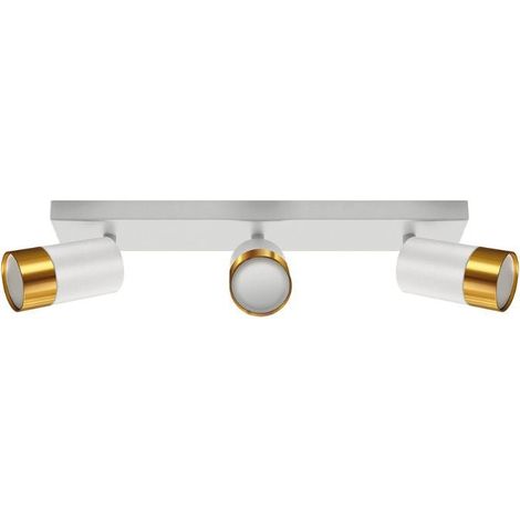 Plafonnier 3 Spots Orientables OR pour Ampoule GU10 - Blanc - SILUMEN (1/4)