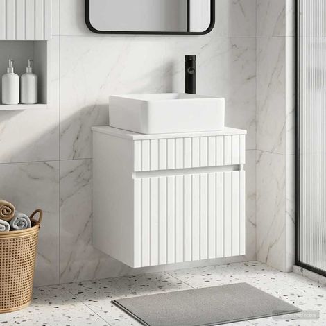 vidaXL Mobile lavabo da parete Bianco Lucido 49 x 41 x 63 cm