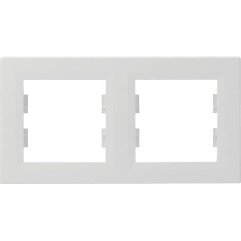 Cadre Asfora blanc (RAL 9003) EPH5800221D – 2 compartiments horizontal – ABS robuste – Compatible série Schneider Electric – Sirius