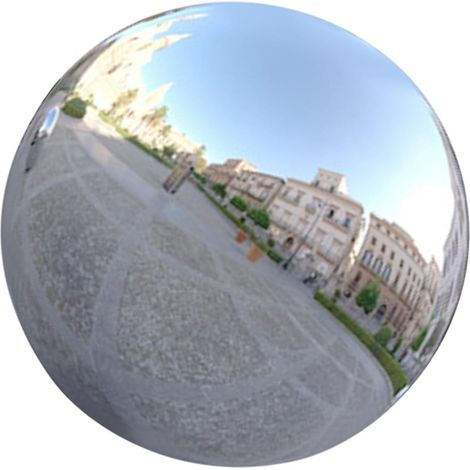 reflektierende Gartenkugel aus Edelstahl glänzende