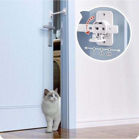 Türstopper mit verstellbarer Belüftung – Weiß – Ermöglicht Katzen den Durchgang, begrenzt aber die Öffnung und gewährleistet so die Sicherheit von Kindern und Haustieren (1/5)