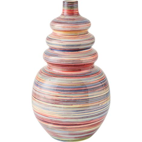 Vase en poterie multicolore silhouette sculpturale - multicolore (1/4)
