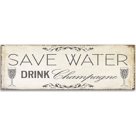 Tableau panorama enregistrer champagne boisson eau - 90 x 30 cm (1/4)