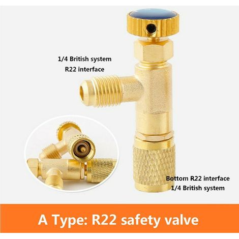 Adaptateur De Chargement Climatisation - R22 R410A - Pour Valve De Sécurité 1/4 Pouces - Cuivre Et Laiton - 1 Pièce (1/5)