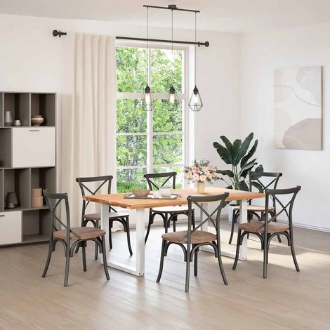 Maison Exclusive - Gambe per tavolo da pranzo a forma di U 2 pz bianche 80x(72-73) cm in acciaio (1/5)