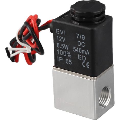 Électrovanne à réponse rapide pour eau, air et huile, 2 positions, 2 voies, corps en alliage d'aluminium, DC12VG1/4 po (1/5)