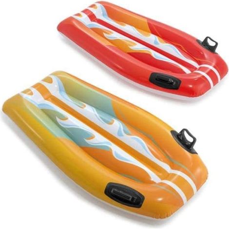 Intex 58165 matelas gonflable surf joy rider couleurs assorties avec kit de re'paration pour piscine de mer