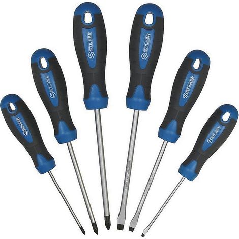 Tournevis plat et Phillips® - boîte carton de 6 pcs - 69000 - Ce produit de marque STILKER est neuf.