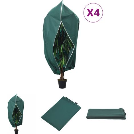 The Living Store Wintervlies mit Reißverschluss 4 Stk. 70 g/m² 2,36x2 m -  Gartenpflege-Zubehör