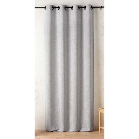 Rideau tamisant - Effet lin authentique Gris clair 145x240 cm