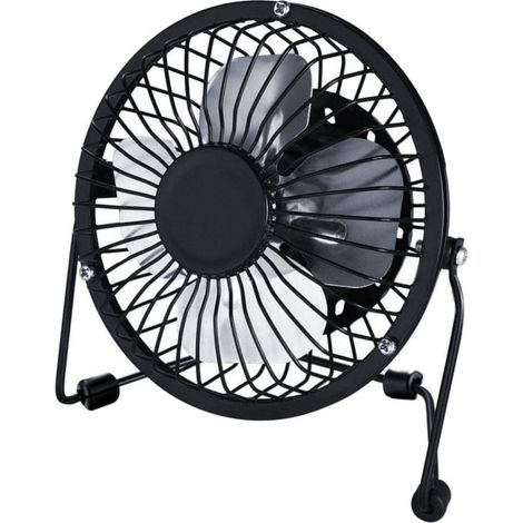 Ventilateur De Bureau USB - Mini Ventilateur Électrique Métallique - Orientation Réglable - Silencieux Pour Bureau Maison Voyage (1/5)