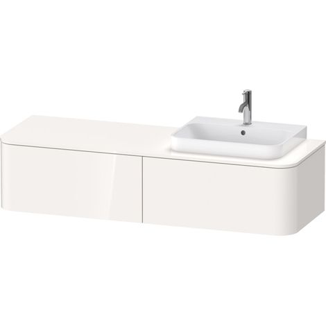 Duravit Happy D.2 Plus Meuble sous-lavabo pour console murale, 1600x550 mm, 2 tiroirs, pour lavabo Position droite, Couleur (avant/corps): Laque mate en soie blanche - HP4934R3636 (1/5)