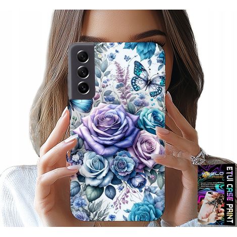 Custodia per Samsung Galaxy S22 - motivo floreale rose + vetro (1/5)