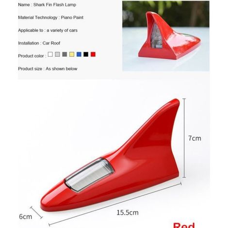 Antenne Aileron De Requin - Énergie Solaire - Lumière LED - Signal Radio - Pour Voiture - 1 Pièce (1/4)