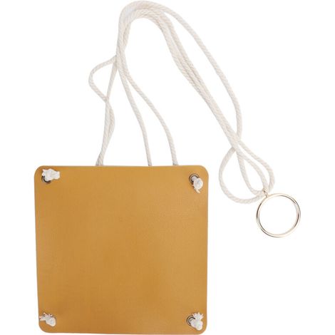 Hängender Pflanztopfhalter aus PU-Leder mit Baumwollseilnetz, Zimmerpflanzenkorb, 20 cm, gelb (1/5)
