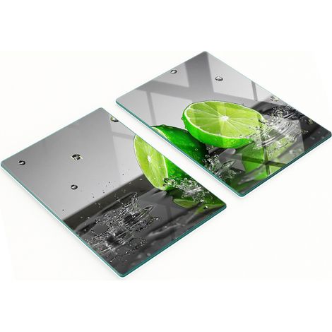 Tablas de cocina de vidrio templado con gr谩ficos de lima en agua, 2x40x52 cm (1/5)