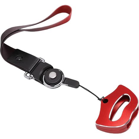 Couvercle de Protection de clé, Couvercle de Protection avec Lanière en Alliage D'aluminium, Coque de clé Pratique avec Lanière pour Motos 2014-2023 (Rouge) (1/5)