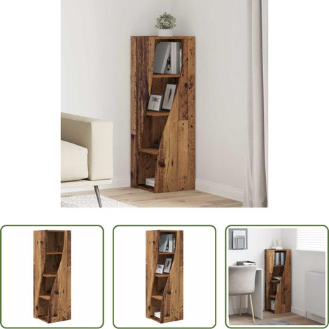 Rangement - Meuble d'angle Bois ancien 32x32x102cm Bois d'ingénierie (1/5)
