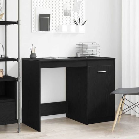 Schreibtisch mit Speicher Schwarz Eichen-Optik 100 x 50 x 76 cm