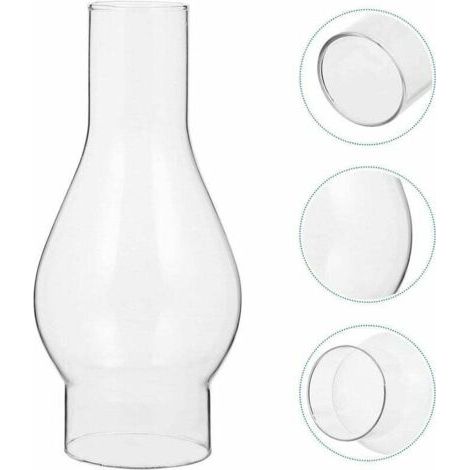 Clear glass lampshade for oil lamps, glass fireplace shade for kerosene lamps, lampshade for kerosene lamps, interchangeable accessories (size: small)