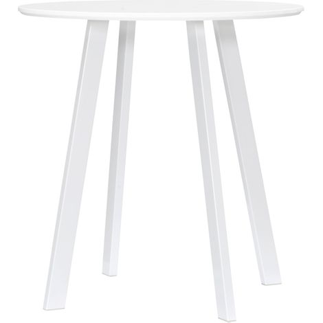 Table salle à manger blanche brillante 2 personnes 72x72x75 cm
