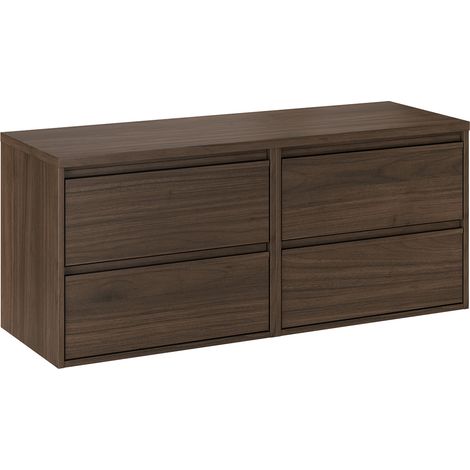 Meuble sous-vasque 120cm plan de toilette Edmé Bois foncé (1/5)