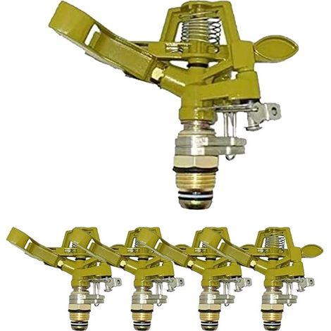 Set di 5 Irrigatore in ottone e zinco 1/2'' regolabili  Portata 7-12,5 m  Flusso 9-20 litri/minuto  Irrigatore agricolo