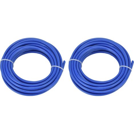 Lot de 2 fils de coupe-bordures ronds en nylon bleu, diamètre 4 mm, accessoires compatibles avec les tondeuses Husqvarna, longueur 5 m (16,4 pi) (1/5)