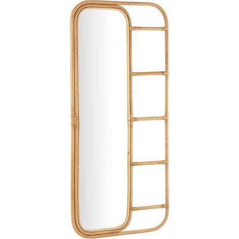 Miroir Échelle Déco en Rotin "Ellen" 180cm Naturel (1/4)