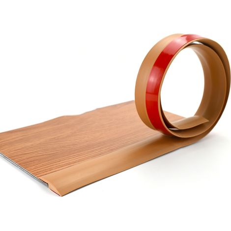 Bande de bordure de tapis autocollante pour seuil, bande de transition haute et basse, 35×5MM-marron clair 1 mètre de long (1/4)