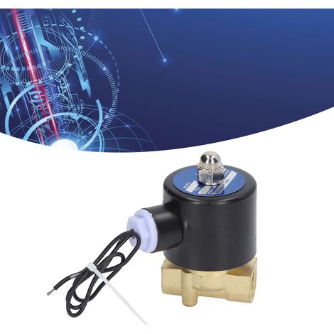 Électrovanne en laiton normalement fermée 2 W pour eau et air, bobine tout cuivre, référence 2W040-10, tension 24 V CC (1/5)