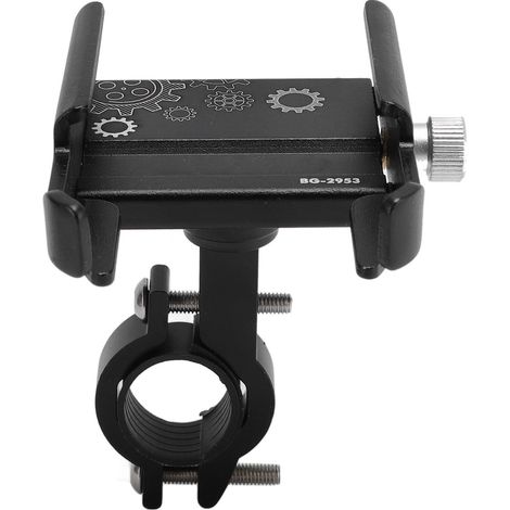 Support de téléphone pour vélo, rotatif à 360°, en alliage d'aluminium antichoc, fixation pour guidon de trottinette électrique, noir (1/5)