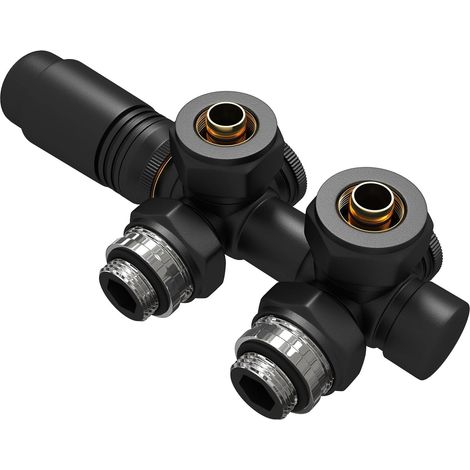 1 Pièce Robinet Thermostatique, Filetage G 1/2, Laiton Noir, Radiateur Sèche-serviettes