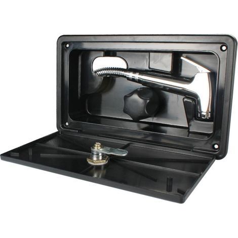 Douche extérieure pour camping-car, kit de douche mural avec mélangeur eau chaude/froide, pour bateau, fourgon et caravane (1/4)
