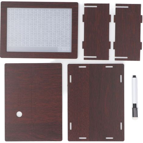 Tirelire en Bois avec Compteur 5000 Boîte à Monnaie Challenge Épargne Solide Marron Foncé Décoration Intérieure (1/5)