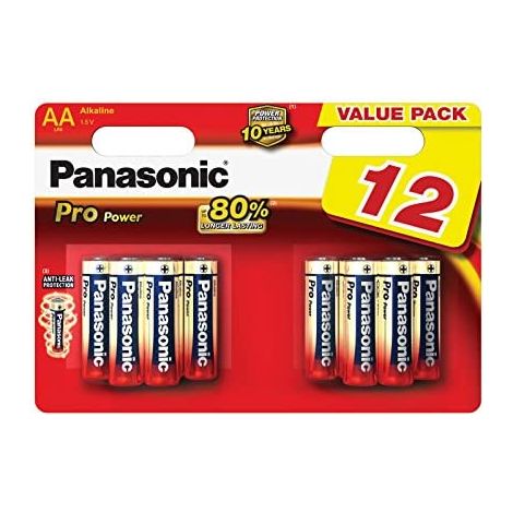 Panasonic Batterie Alkali Pro Power LR6PPG/12BW - Mignon, 12er Blister, AA