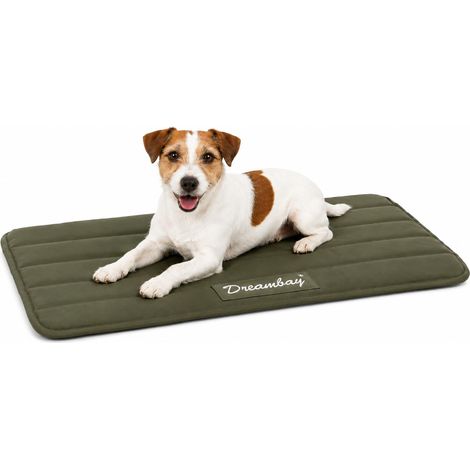 Panier Chien - Coussin Chien et Chat orthopédique Vert Olive - Couchage pour Cages métalliques - 70,5x41,5x2,3cm (1/5)