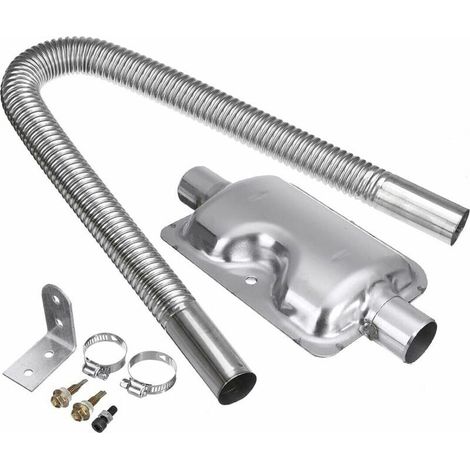 1 kit tuyau d'échappement pour chauffage diesel à air de stationnement, longueur 600 mm, diamètre 24 mm, avec silencieux (1/5)