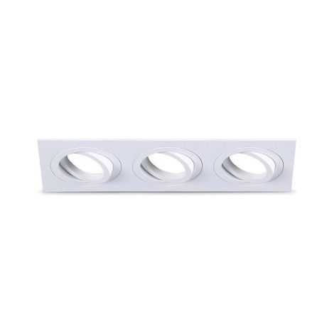 Supporto a triplo spot bianco palo 258 x 93mm - fissaggio con collarino removibile (1/4)