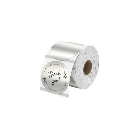Lot de 400 étiquettes thermiques argentées 50mm, Étiquettes thermiques rondes autocollantes, pour Logo DIY Code QR, Étiquettes D'adresse, nominatives