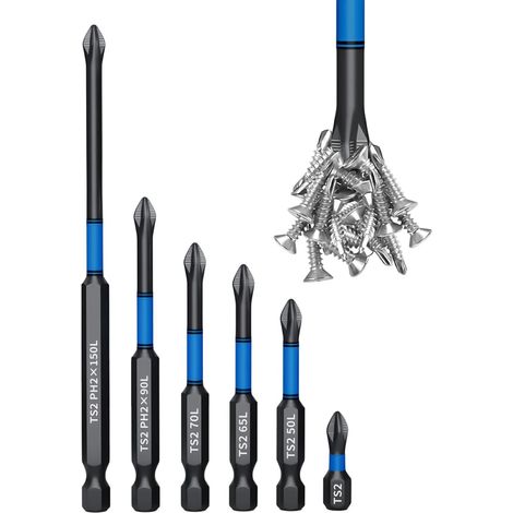 Kit d'de Tournevis 6 pièces magnétiques robustes Outil combiné à tige hexagonale Pour Construction Bricolage Projets . Réparation Bricoleur Menuisier Hommes (1/5)